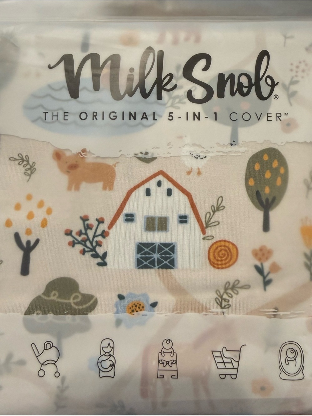 Milk Snob Farmhouse Print 5-in-1 Baby Cover - Cream & Orange
